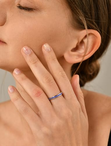 YL Stackable Rings 925 Sterling Silver Halo Birthstone Eternity Bands Jewelry for Women3