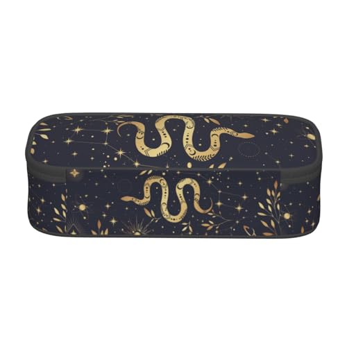 Image of Mystic Tarot Magic Herbs Snake Large Pencil Case, Pencil Pouch With Zipper Compartments Stationery Pencil Bag For Kids Teens Students School Supplies