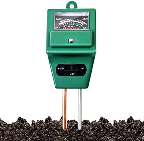Solar pH Meter for Soil Testing - 3 in 1 Soil Moisture Sensor, Soil pH Meter for Agriculture & Solar Light Meter, Moisture Meter for Plants, Acidity Tester (3 in 1soil Meter)