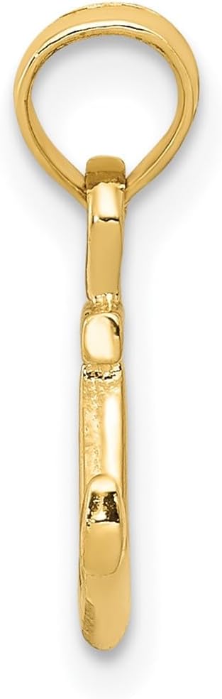 14k Yellow Gold Anchor Pendant Necklace for Women or Unisex Wear, Polished Nautical Charm with Minimal Design, Symbolic Jewelry of Faith, Hope, Strength, Christian Maritime Pendant Jewelry