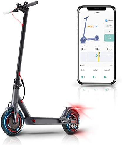 Electric Scooter for Adults, Daily Commuting Kick Scooter, Max Range 21miles& Top Speed 19Mph. Portable Folding Commuting E-Scooter for Adults with Double Braking System and App