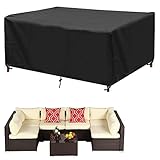 【Tamaño Perfecto de la Funda de Mesa Grande】 - La mide 350 x 260 x 90 cm. Funda para protectora muebles perfecto tamaños de juegos de mesa rectangulare, juego de mesas y sillas de 12 asientos, juego de muebles de patio. Comprueba las dimensiones de tus muebles antes de realizar el pedido.