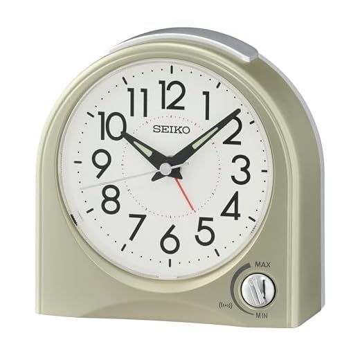 SEIKO Maris Non Ticking Desk/Alarm Clock, Gold