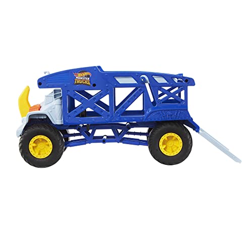 Hot Wheels Monster Trucks Monster Mover Rhino, Toy Car Hauler, Holds 12 1:64 Scale Monster Trucks Or 32, With Ramp Launch, Gift For Kids 3 Years & Up #TOP2