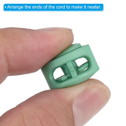 PATIKIL Cord Locks Assorted, 100 Pack Round Double Hole Spring Toggle Stopper 17mm for Drawstring Bag Shoelaces - Image 4
