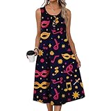 Women 2026 Summer Loose Fit Sundress Casual A Line Sleeveless Dresses Round Neck Button Down Dress with Pockets