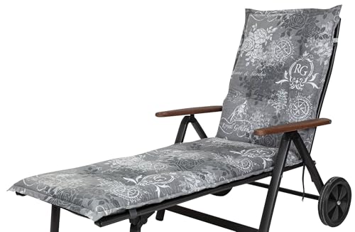 Kettler Polen KETTtex 2384 Auflage Rollliege Bali grau Rosen Royal Garden 193x60x8 cm (ohne Liege)