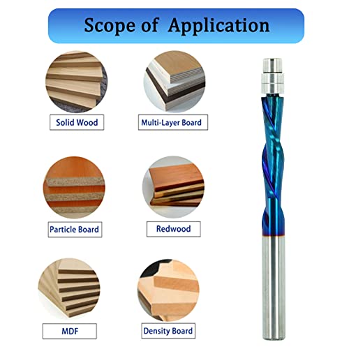 Flush Trim Router Bits 1/4 Inch Shank Dowm Cut Solide Carbide Flush Trim Bits With Nano Blue Coating By Jiiolioa … #TOP2