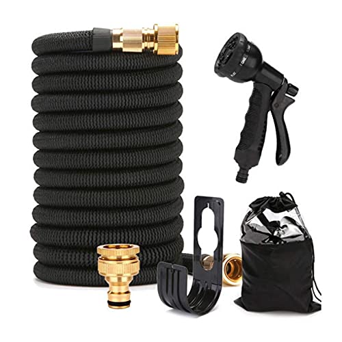 Tuoyao Gartenschlauch Erweiterbarer Wasserschlauch mit 8 Funktion Spray-Schlauchdüse, Festigkeit No-Kink-zusammenklappbares Wasserrohr, 3-mal expandierender Schlauch - einfach zu lagerung (100ft)