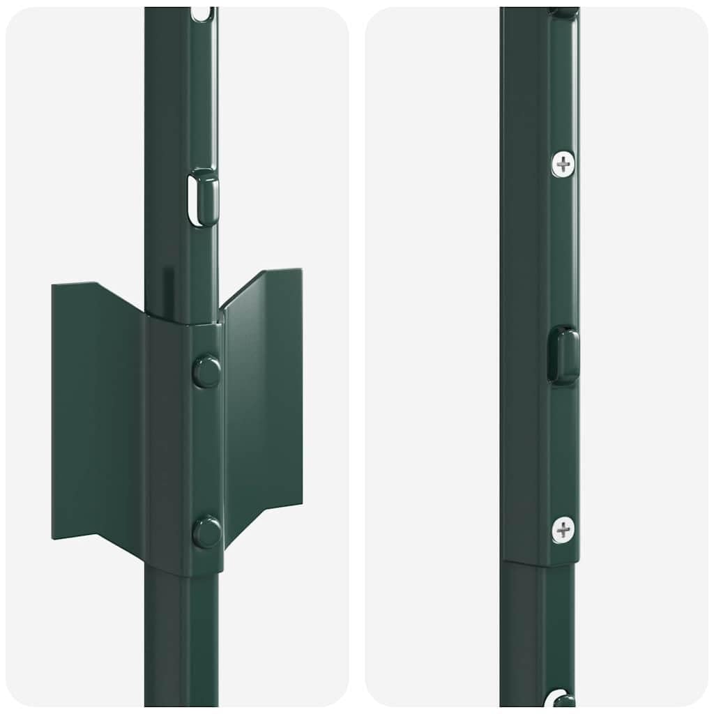 Green Steel Fence Post, 11 Pcs, 39.37 inch, Durable Metal Construction for Outdoor Garden & Patio, Weather-Resistant Finish