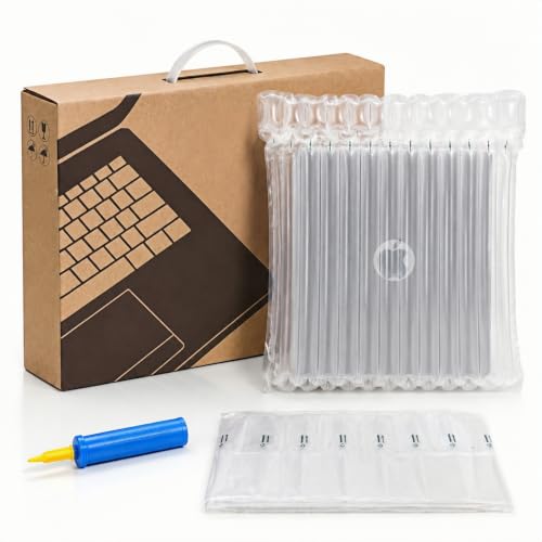 Laptop Shipping Box for 13 - 16 inch Notebook Netbook Mini PC UN3481 Printed Eco-Friendly Packaging Mailing Box & 3 Inflatable Air Sac Bags & Pump Shipping Postal