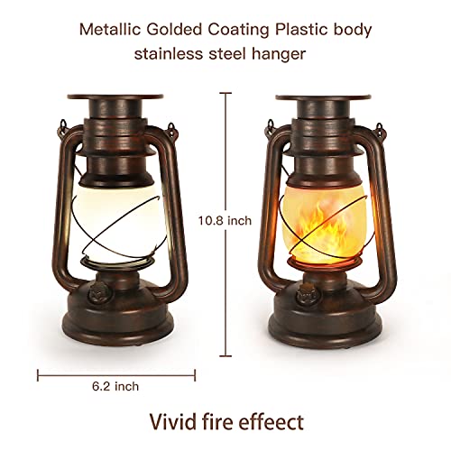 Solar Lanterns Outdoor Waterproof, 2 Pack Vintage Hanging Lantern With Realistic Dancing Flame Led Lantern, Christmas Lanterns Decorative For Garden Patio Deck Yard Path #TOP7
