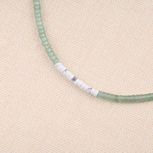 COAI Heishi Stone Beaded Choker Necklace for Women Girls