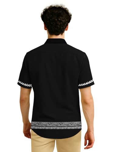 Image of BULLMER Trendy Regular Fit Cotton Blend Printed Casual Half Sleeve Shirt for Men | Stylish Mens Casual Shirts | Shirts for Men