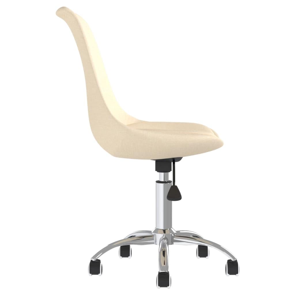 2 sedie girevoli in tessuto color crema, girevoli a 360 gradi, con regolazione in altezza e ruote, design moderno con struttura in metallo cromato, portata fino a 110 kg