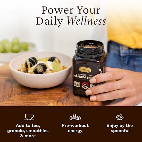 Comvita Certified UMF 10+ (MGO 263+) Raw Manuka Honey, Unpasteurized, Non-GMO, Grade No. 2, 500g, 17.6 oz