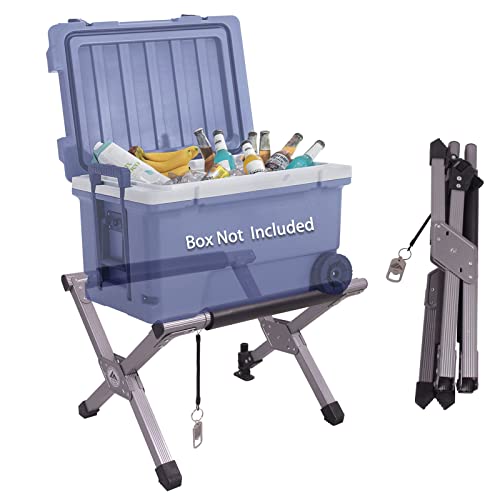 Ablazer Folding Cooler Stand Frame with Carry Bag Anti-Slip for Camping Hiking BBQ Cooking Picnic Outdoor Light Weight Foldable Fridge Ice Box Holder Portable Luggage Stand 19.7 x 15.4 x 13