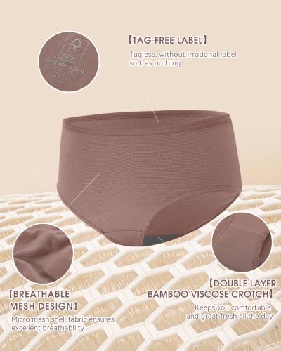 Image of BAMBOO COOL Womens Underwear Breathable Mesh Moisture-Wicking Briefs, Soft & Lightweight Panties