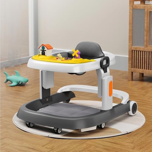 Image of StarAndDaisy Elegant Baby Walker 6 to 18 Months /Walker for Kids Girl Boy with Anti Fall Brake Pads, 3 Speed Height Adjustment, Multi-Level Seat Adjustment, Recreational Music Toy Bar, (Elegant Grey)