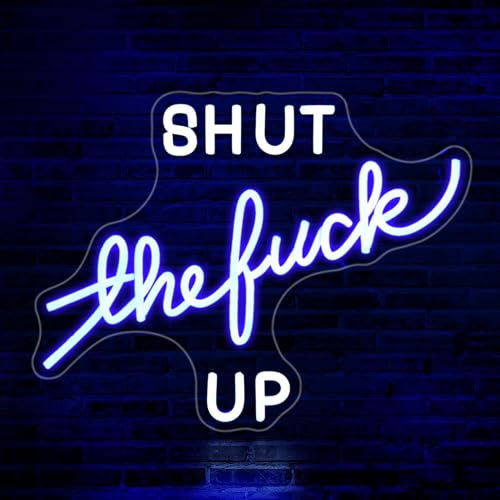 Image of Neon Sign, JGHTURIE Led Neon Signs for Wall Decor Blue Light Up Sign Office Gamer Room Man Cave for Wall Decor USB Powered