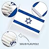 Anley Israel Stick Flag, Israeli 5x8 inch (12 X 20cm) HandHeld Mini Flag With 12" (30cm) White Solid Pole - Vivid Color and Fade Resistant - 5 x 8 inch Hand Held Stick Flags With Spear Top (1 Dozen) #4