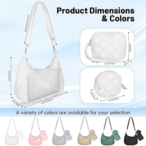 Bolso Tote Acolchado Puffer con Correa Ajustable para Mujer miniatura 3