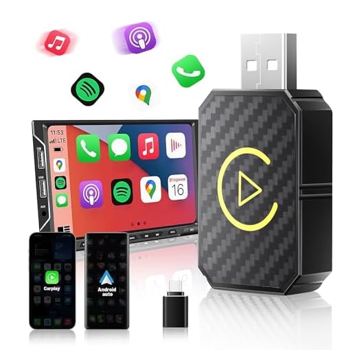 Euakee Adattatore Wireless Android Auto 2 in 1 & Adattatore Wireless Ca-r-Pl-ay, Carlino Stabile Veloce e Gioco Cablato a Dongle Wireless Adatto per Auto, Aggiornamento Online, Nero