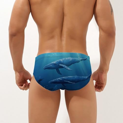 Blue Whale Mens Swim Briefs Quick Dry Swim Trunk Bikini Underwear Swimsuit2