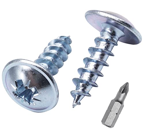 SKIR'CO Lot de 30 vis à bois en acier zingué 6,0 x 20 mm Argent Vis à métaux Tête gaufrette Pozidriv Auto-taraudeuses
