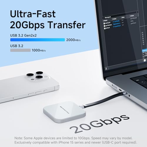 Image of 2TB Magnetic External SSD,2000MB /s Type-C USB 3.2 Gen 2x2 Portable SSD,Ultra-Slim External Hard Drive,4K ProRes Recording & Store,External Solid State Drive for iPhone15 /16 /17 /Android /PC /Mac -PS2005