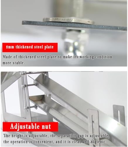 Egg Separator Machine, Stainless Steel Chicken Yolk Separator, 500-800 Pcs/H Adjustable Height Egg Liquid Filter for Various Working Environments