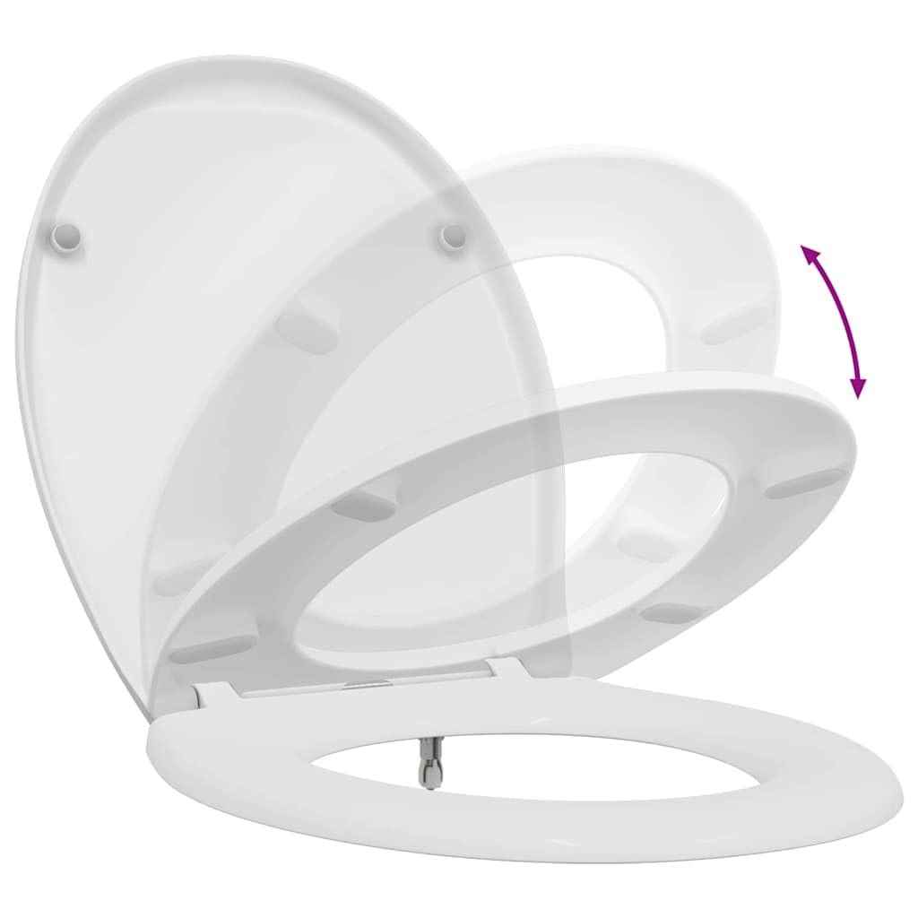 Toilettensitz Weiß aus Duroplast 47 x 37 x 4 cm, abnehmbar mit Scharnier und Befestigung, pflegeleicht und rutschfest, kompatibel für Badezimmer und Gäste WC