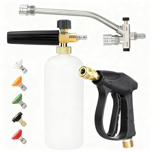 VOYSILI Foam Cannon Dual Connector Pressure Washer Kit, Includes 1/4 Inch Foam Cannon Dual...