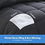 All Season Queen Size Comforter Set 3 PCs, Premium 350GSM Soft Quilted Down Alternative Comforter+2 Pillow Shams with Corner Tabs-Machine Washable Dark Grey, Queen（88 * 88）
