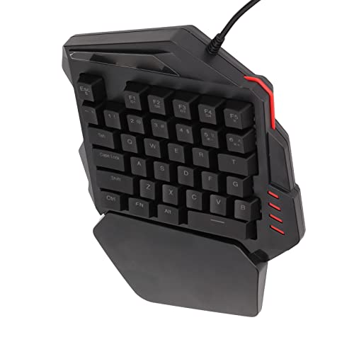 Sdfafrreg Clavier de Jeu à Une Main, caractères gravés 35 Touches RVB Fonction Lumineuse Clavier de Jeu Disposition Ergonomique des Boutons pour Vista pour Win 2000 pour Win XP Cover