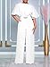acelyn Elegant Jumpsuit for Women Dressy Sexy Plus Size Wide Leg Pant Suit One Piece Party Outfits White 2XL