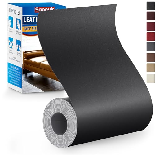 Leather Repair Tape, Self Adhesive Leather Repair Patch Kit Smooth Black