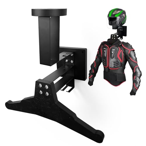 MsisieIve Helmhalterung Wand,Motorrad Garderobe,Motorradbekleidung StäNder,Motorrad Garderobe 40kg Tragkraft, für Motorradhelm, Airsoft -Westen, Motorradbekleidung