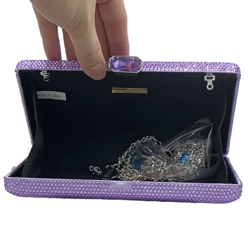 Image of Boutique De FGG Crystal Evening Bags for Women Formal Party Box Clutch Wedding Rhinestone Handbags Bridal Clutch Purse,Mini