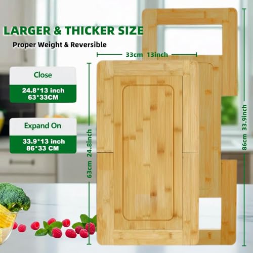 Tabla de cortar rectangular extensible de bambú miniatura 2