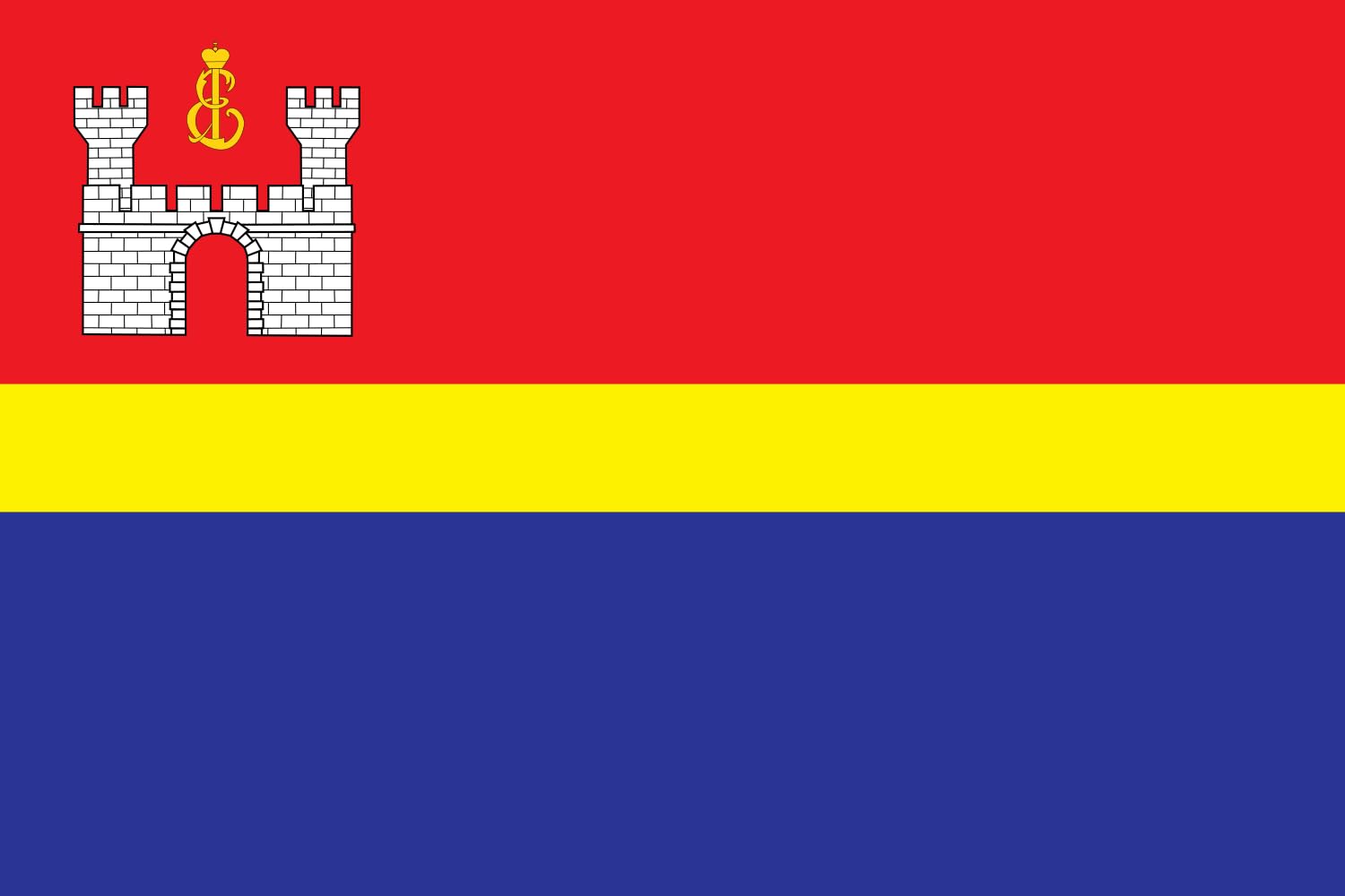 Drapeau de l'Oblast de Kaliningrad XL grand format paysage pour mât