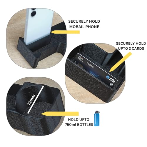 Image of Center Console Storage for Automatic Jimny, ABS Plastic, Phone Holder, Cup Holder, Card Holder (Pack of 1)