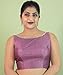 FIGURE'S Women's Dupion Raw Silk Sleeveless Boat Neck Zari Lace Mirror Work Neck Design Readymade Saree Blouse Padded Stitched Lining Festive Blouse Lavender Wine Gold S20 (Lavender, 40)