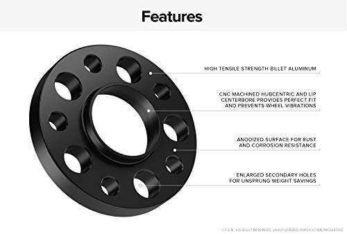 2Pcs 15Mm 5X120 Hubcentric Wheel Spacers With 10Pcs Black Lug Bolts (12X1.5 42Mm Shank) Compatible With 1996-2003 Bmw E39 525I 528I 530I 540I M5 (74.1Mm Bore) #TOP2