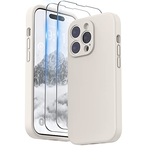 SURPHY Silicone Case Compatible with iPhone 14 Pro Max Case 6.7 inch (2022), with Camera Protection Liquid Silicone Soft Gel Rubber Phone Case Cover with Microfiber Lining (Stone) by SURPHY - Used condition - CA$14.28