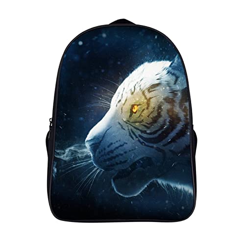 Sac à dos 3D cool avec motif tigre blanc pour étudiant et adulte gabarit 40x28x16cm