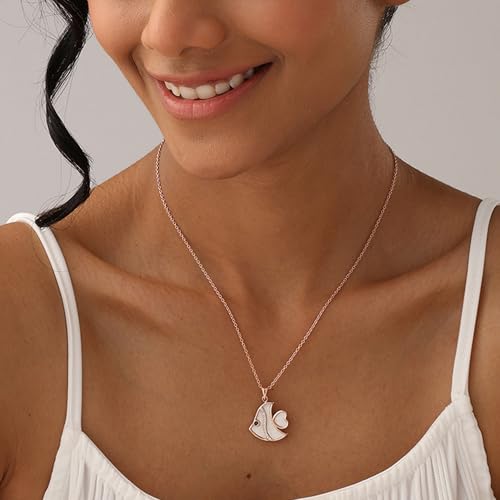 Image of TRUESILVER ACPL 925 Sterling Silver Pendant Necklace for Women | Elegant Charm Necklace | Contemporary Statement Jewelry | Birthday Anniversary Gift