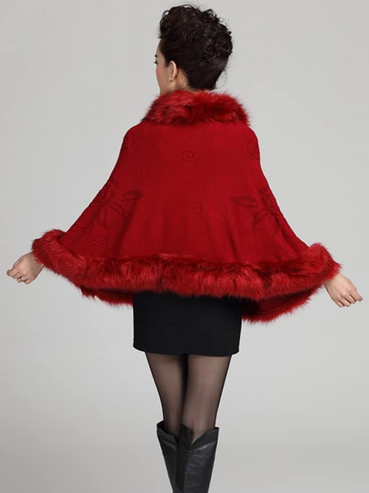 Obosoyo Women's Pashmina Shawl Cloak Cape Shawls and Wraps for Evening Dresses Shawl Wrap Cape Bridal Wedding Party Winter - Image 3