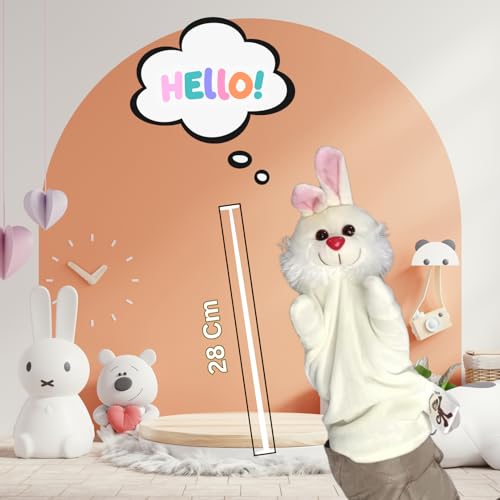 Image of Cute Rabbit Hand Puppet for Kids | Plush Bunny Puppet Toy | Finger & Hand Puppets for Storytelling, Role Play & Interactive Learning | Educational Toy for Toddlers & Kids