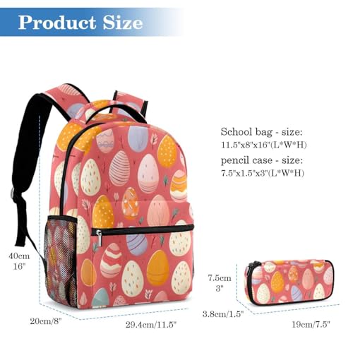 Sac à dos avec trousse rose et multicolore pour garçons et filles - 2
